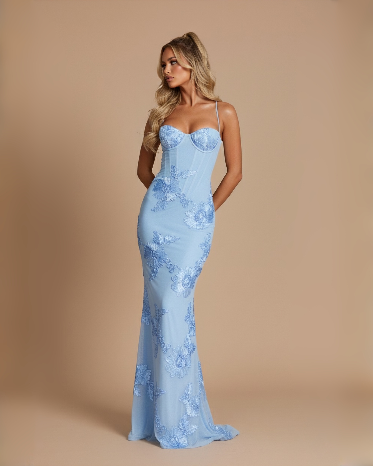The Juliet Floral Maxi Dress - Blue