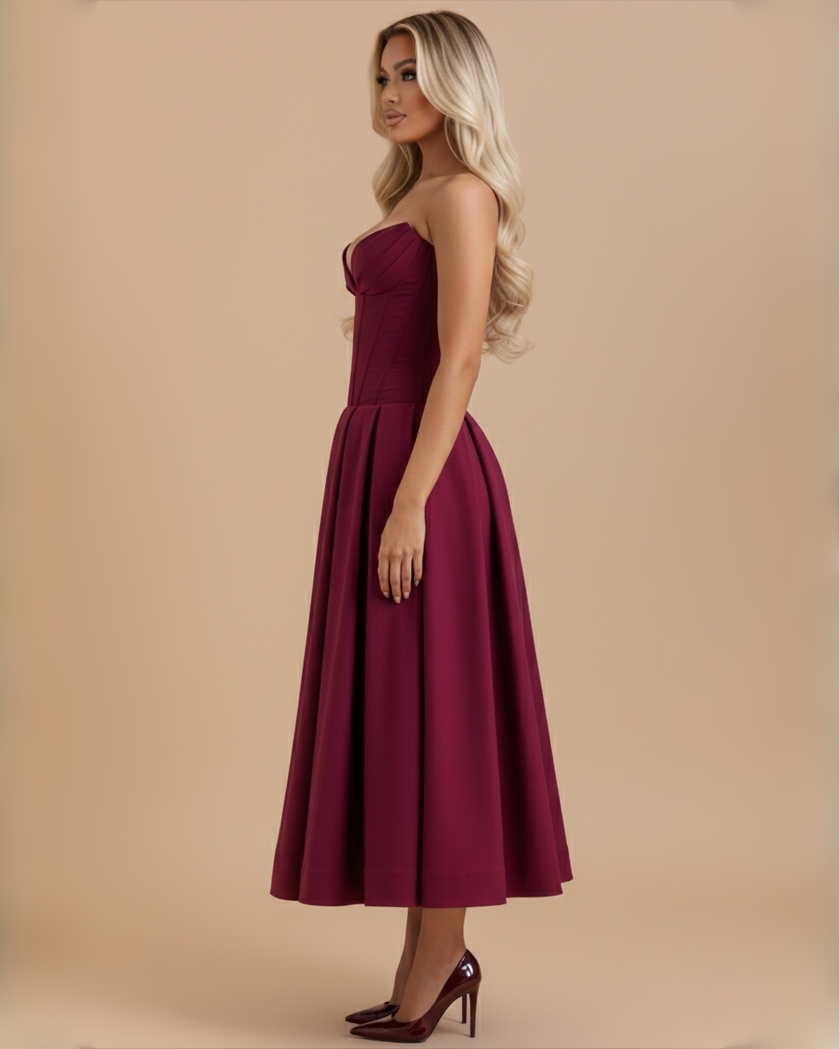 The Josephine Maxi Dress - Wine