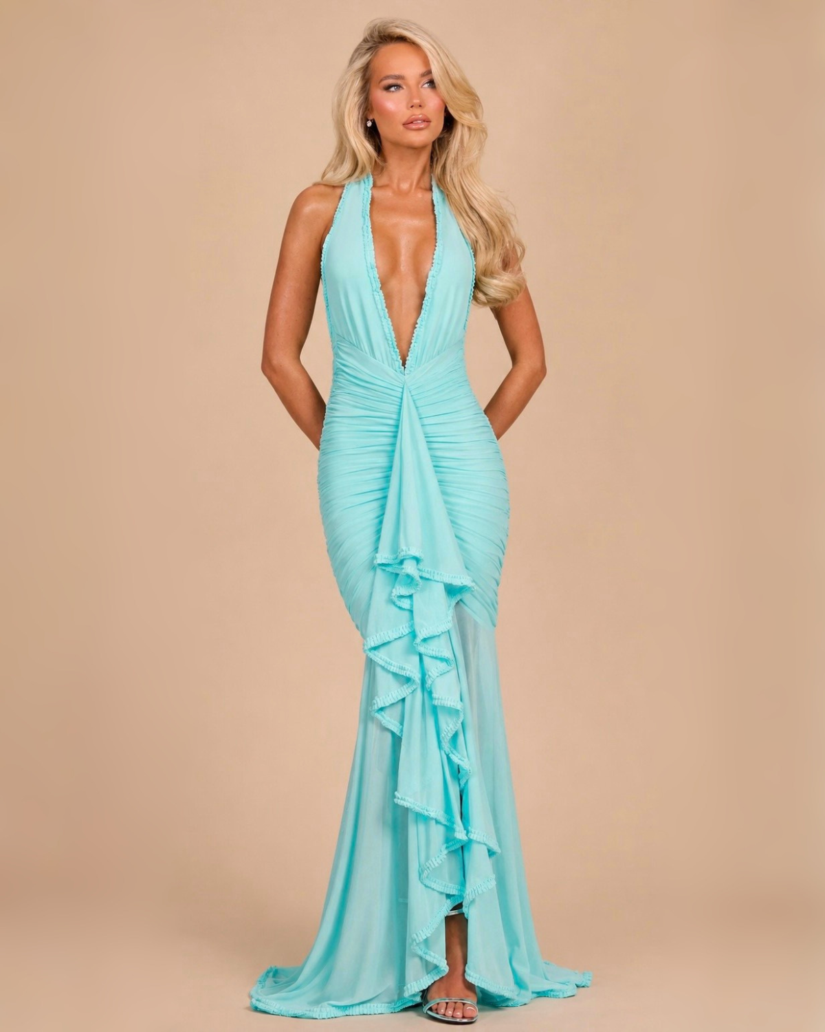 The Soraya Maxi Dress - Aqua Blue