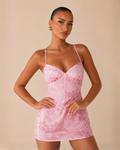 The Kaia Mini Dress - Baby Pink