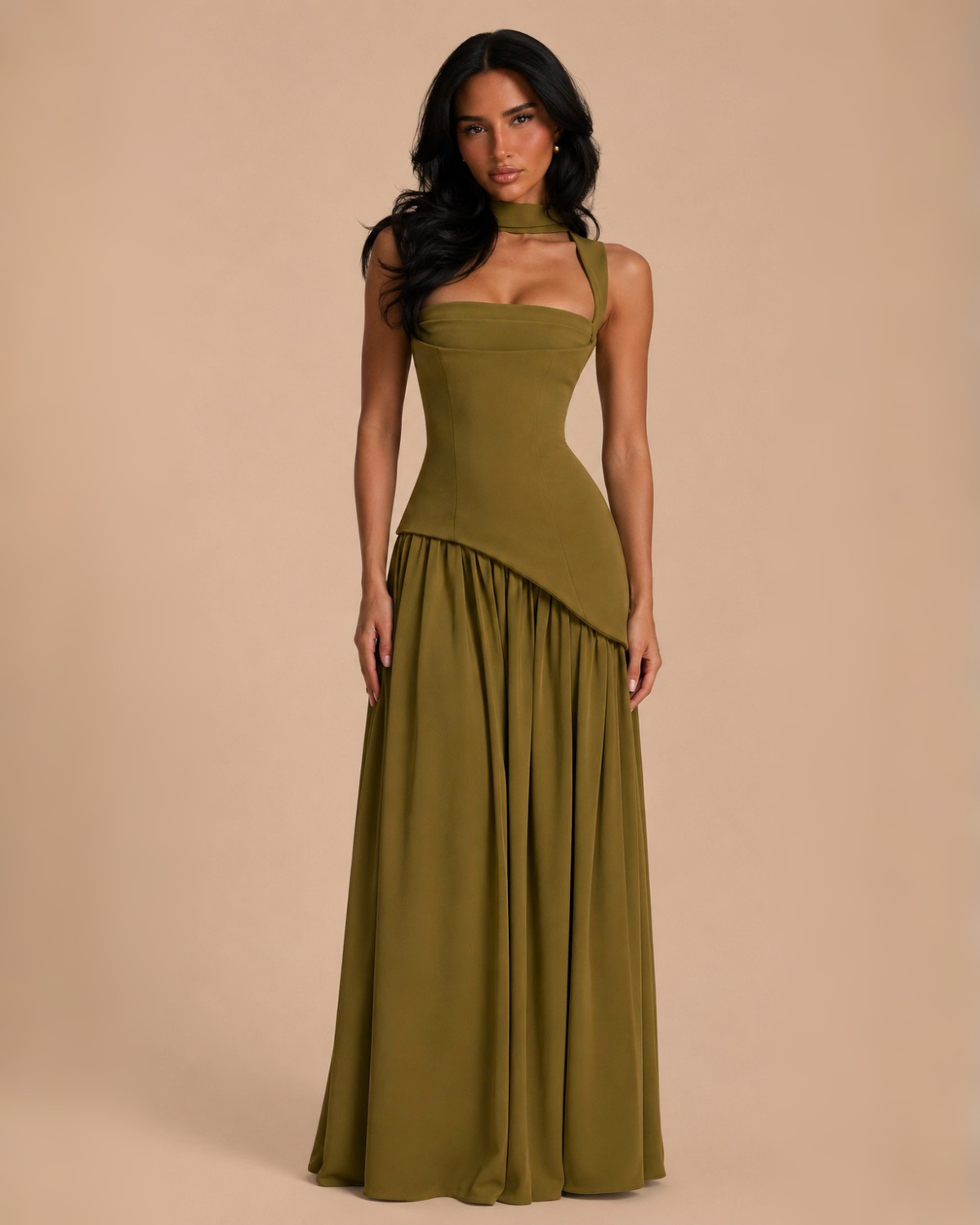 The Stephanie Maxi Dress - Olive