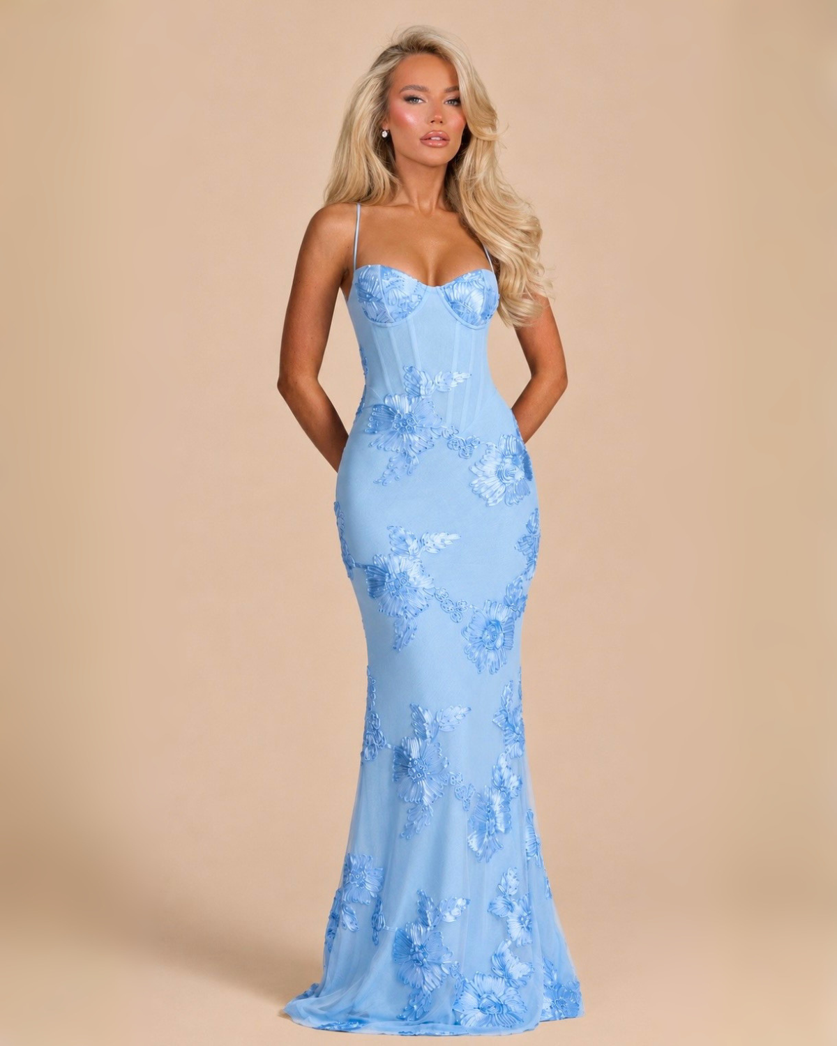 The Juliet Floral Maxi Dress - Blue