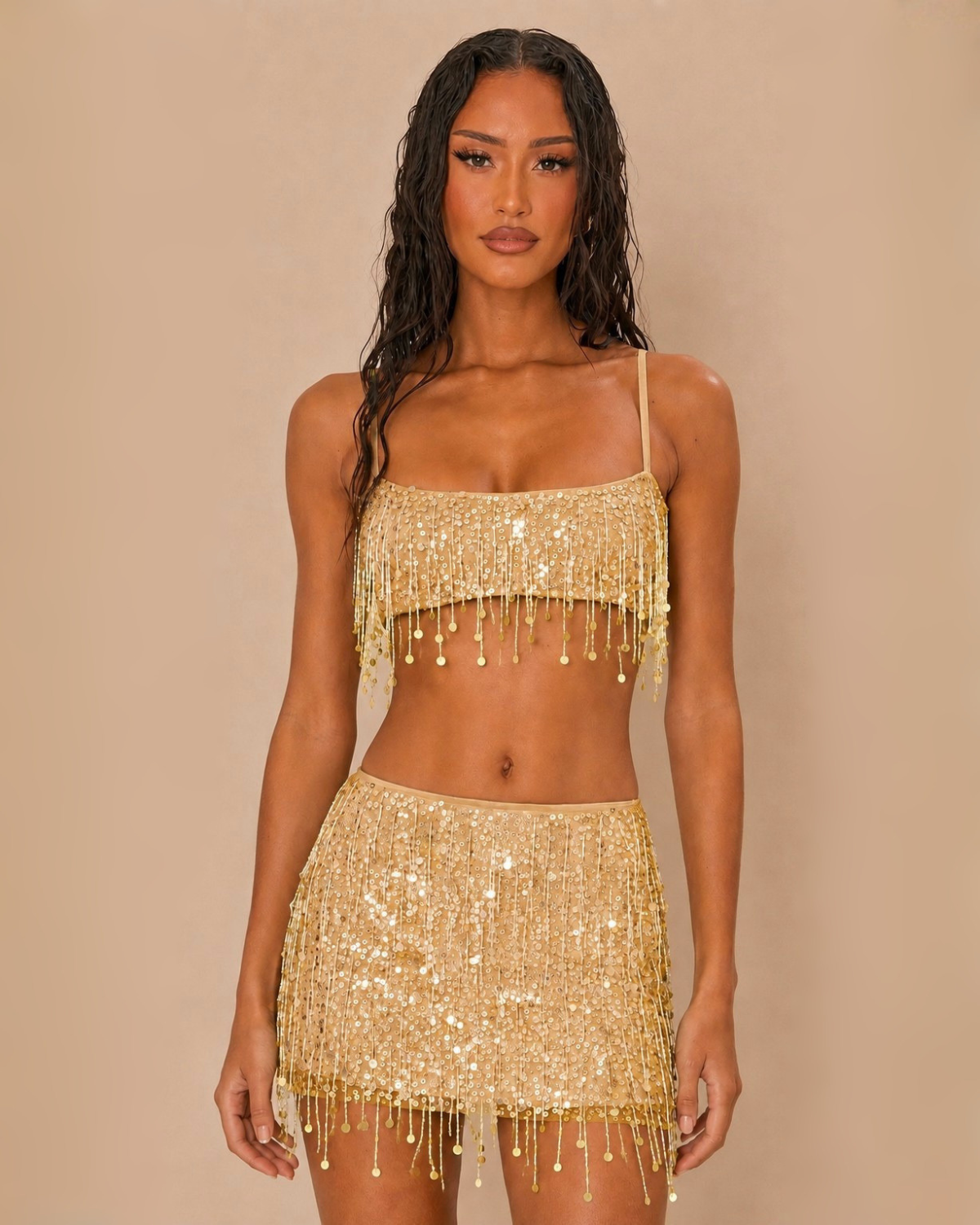 The Amie Skirt Set - Gold