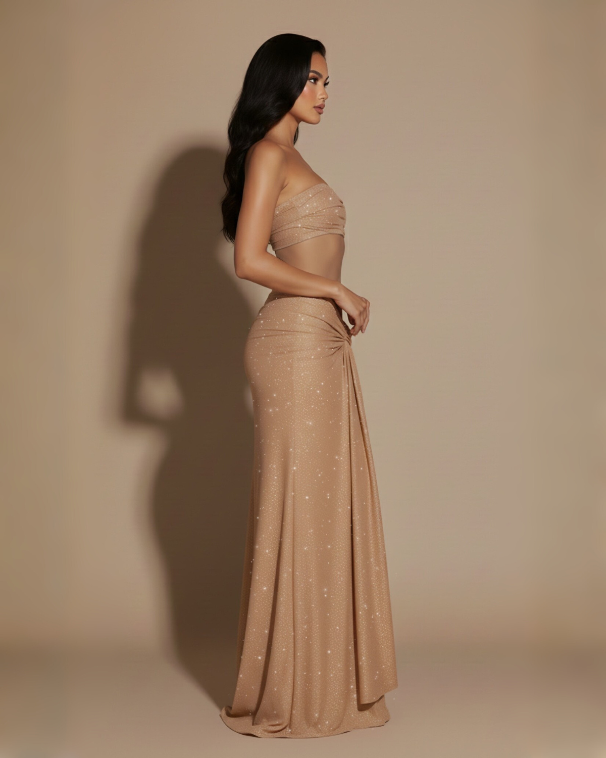 The Aurelia Maxi Dress - Champagne Gold