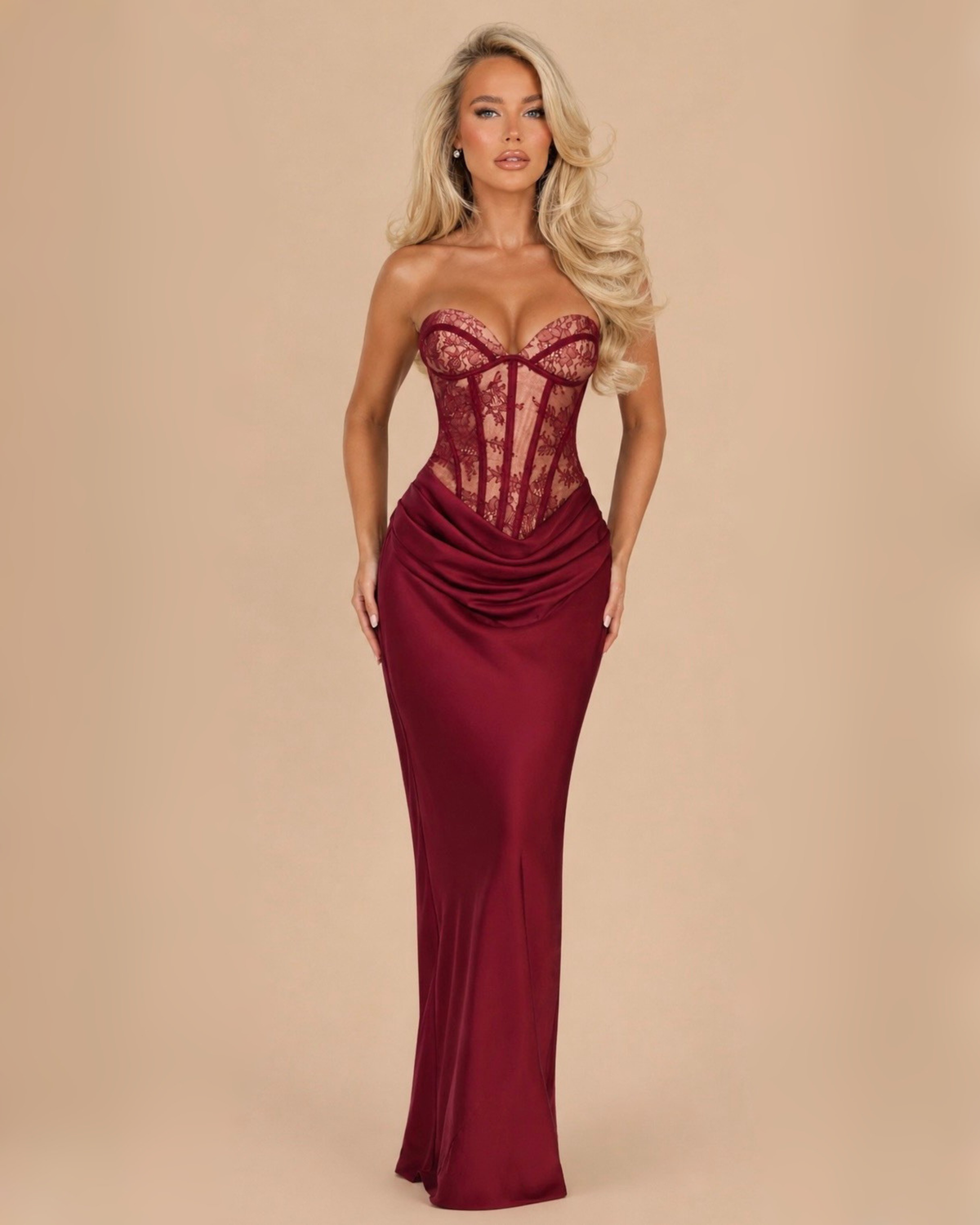 The Mireya Maxi Dress - Wine Red