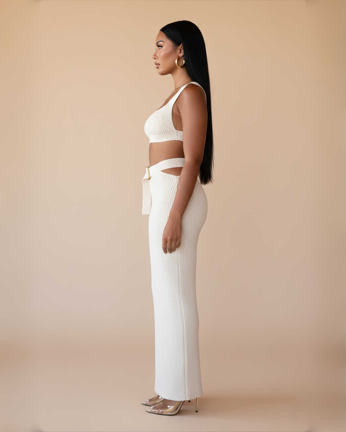 The Yara Maxi Skirt Set - Cream