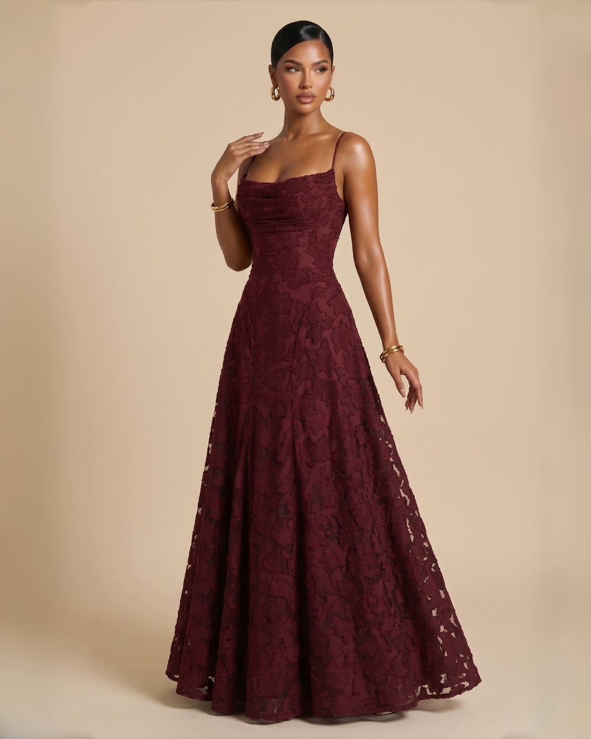 The Lola Maxi Dress - Wine Red