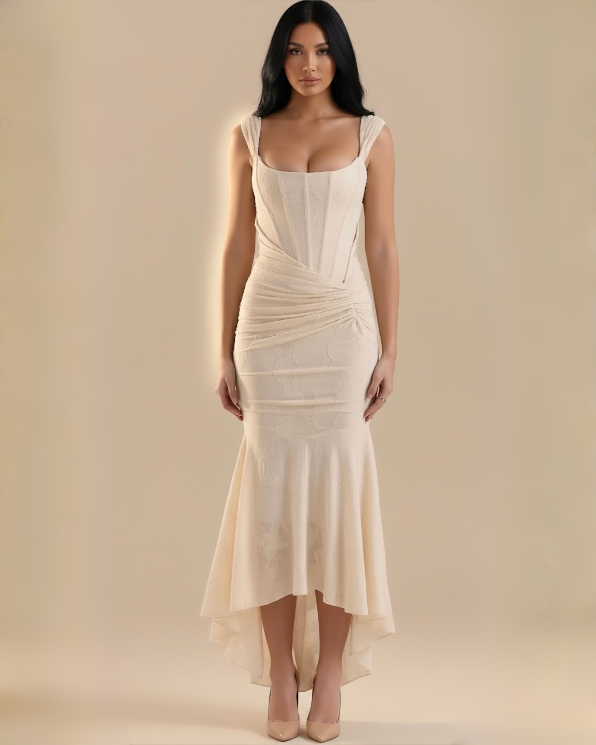 The Liliana Midi Dress - Cream White