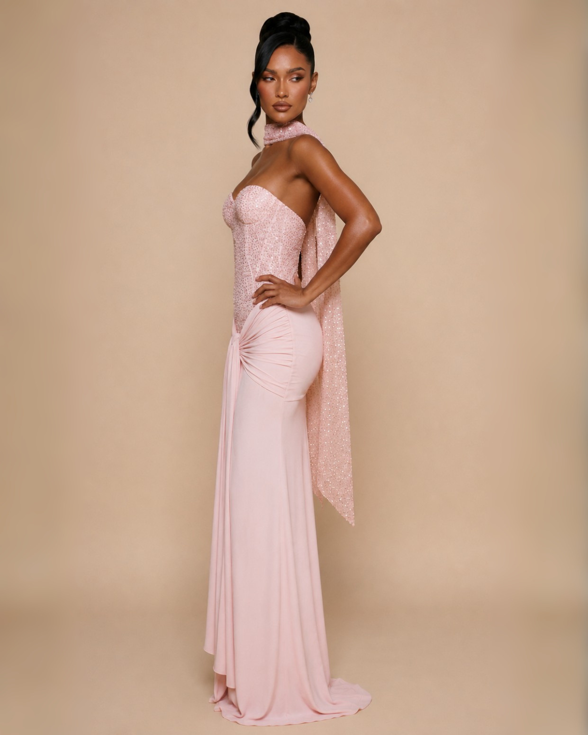 The Arabella Maxi Dress - Baby Pink