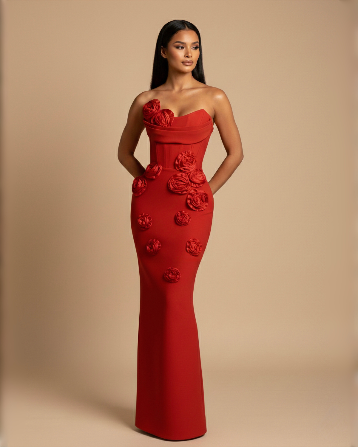 The Francis Floral Maxi Dress - Red
