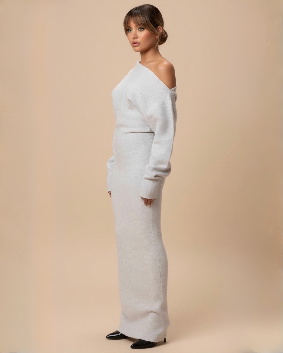 The Haven Knit Maxi Dress - Light Grey