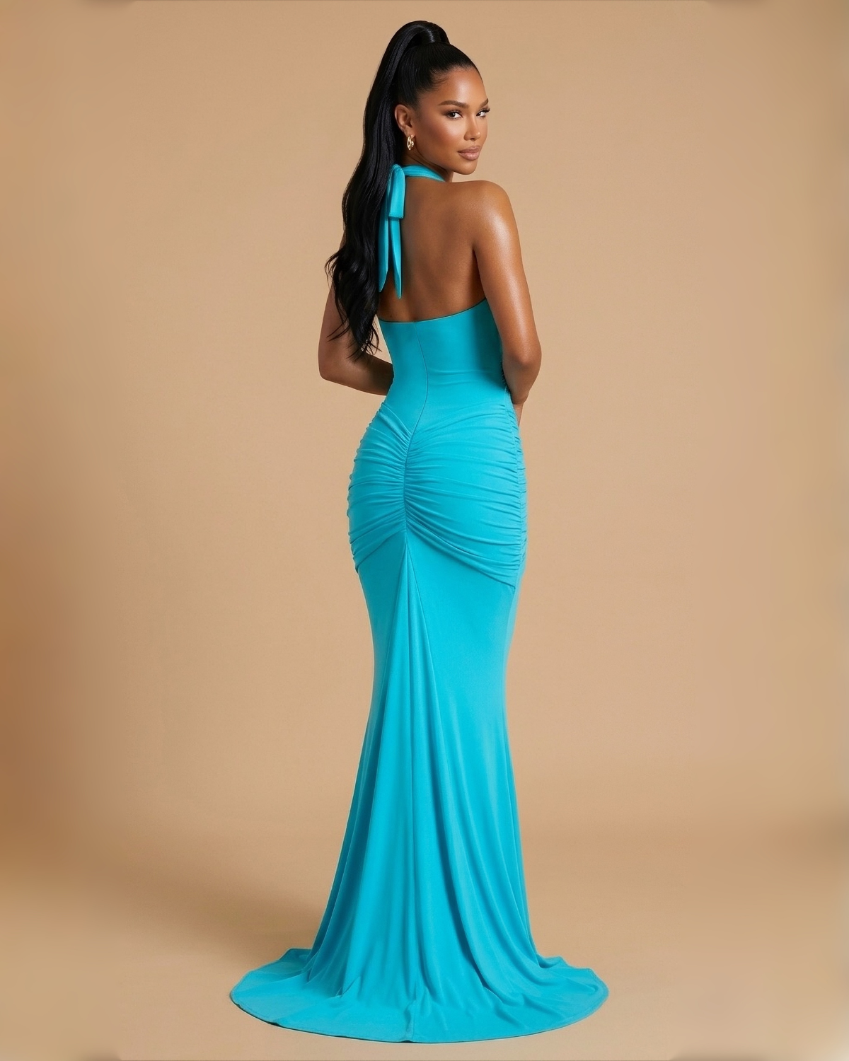 The Angelica Maxi Dress - Peacock Blue