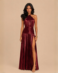 The Calanthe Maxi Dress - Wine Red