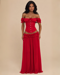 The Lunetta Maxi Skirt Set - Red