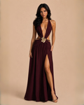 The Alula Maxi Dress - Wine Red