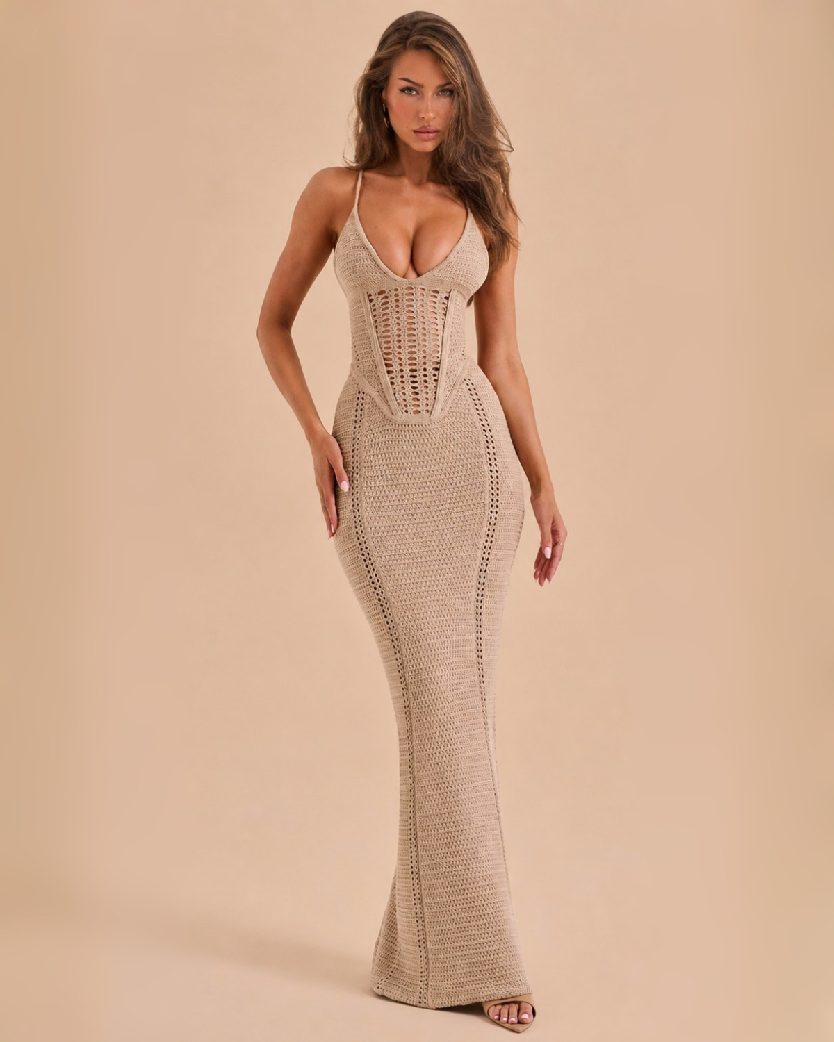 The Menita Maxi Dress - Beige