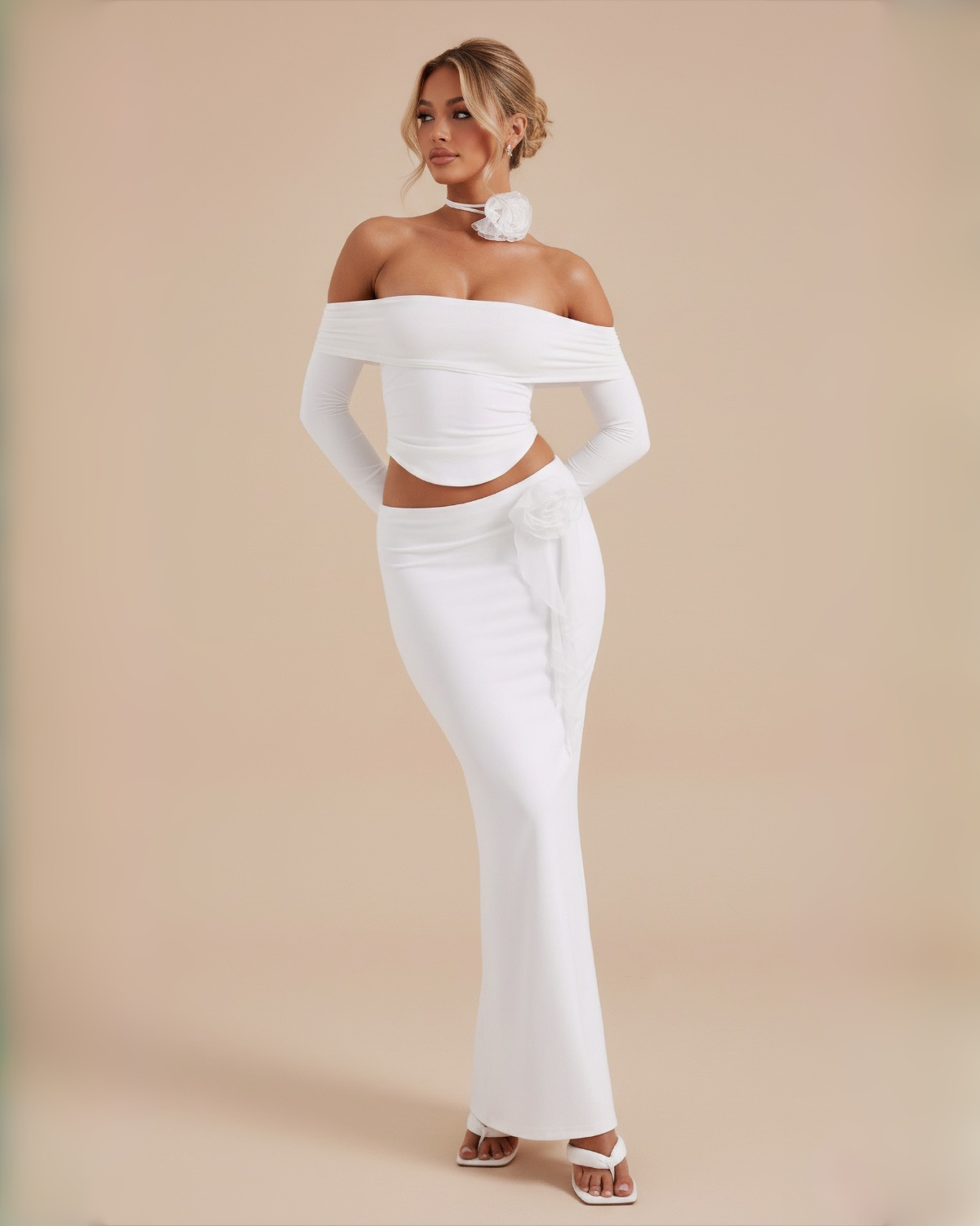 The Barbara Skirt Set - White