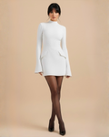 The Aurora Long Sleeve Mini Dress - White