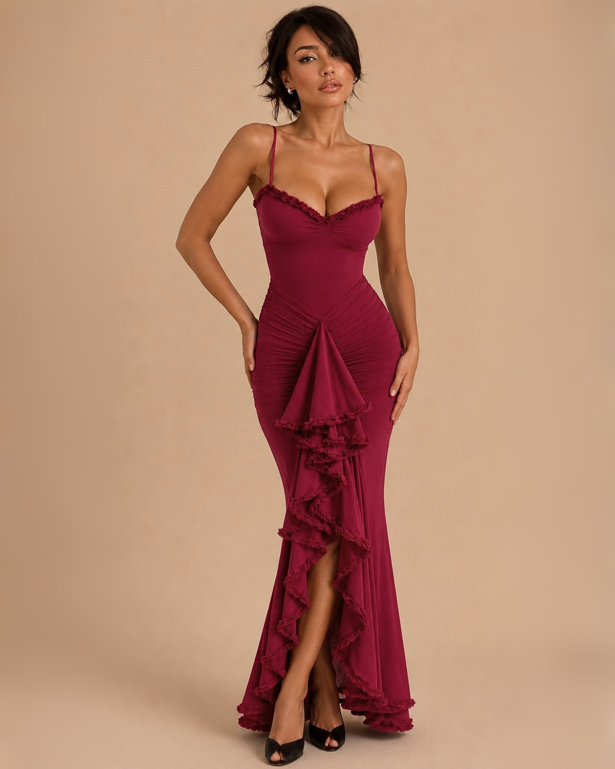 The Maliyah Maxi Dress - Magenta Red