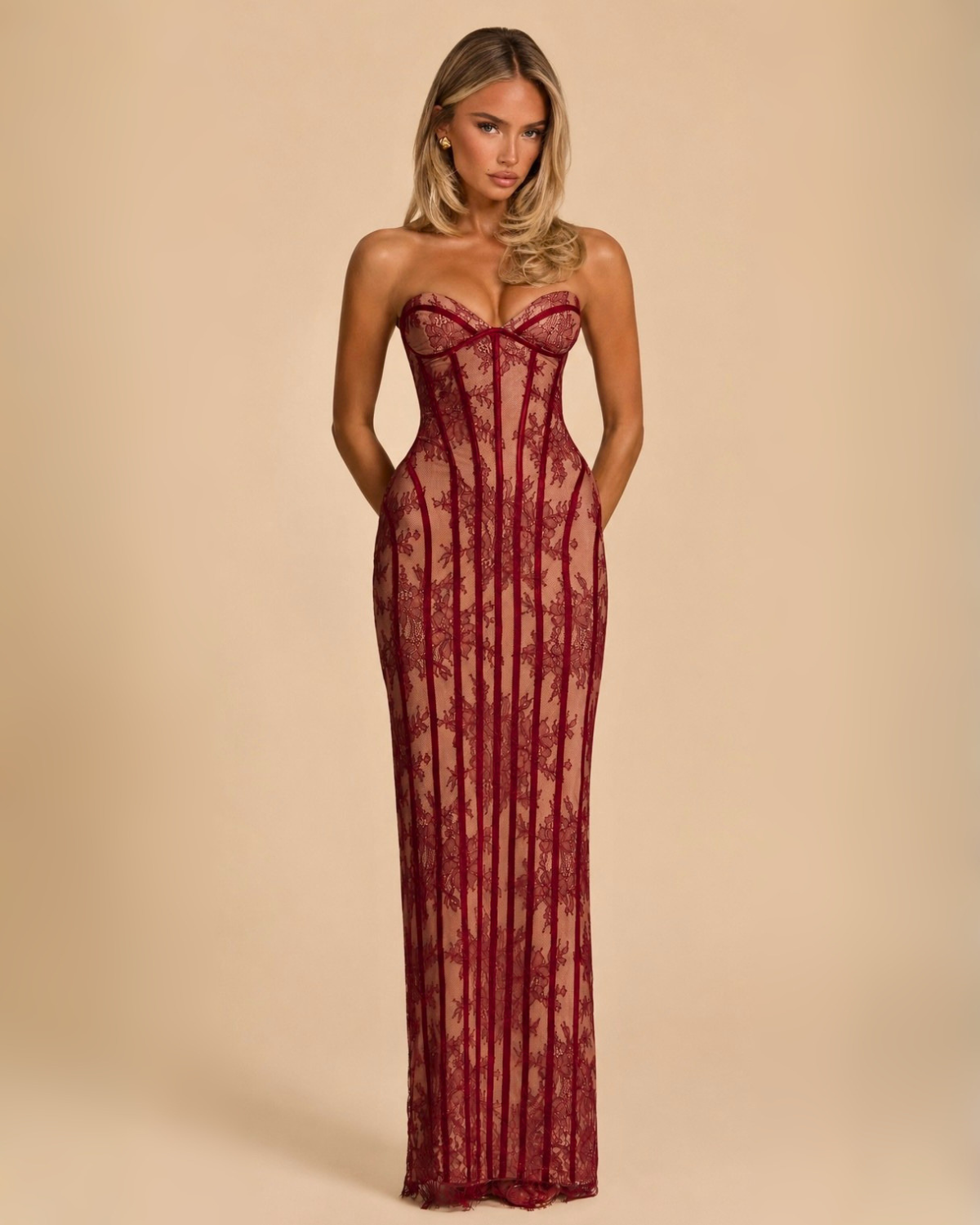 The Alexandra Maxi Dress - Wine Red
