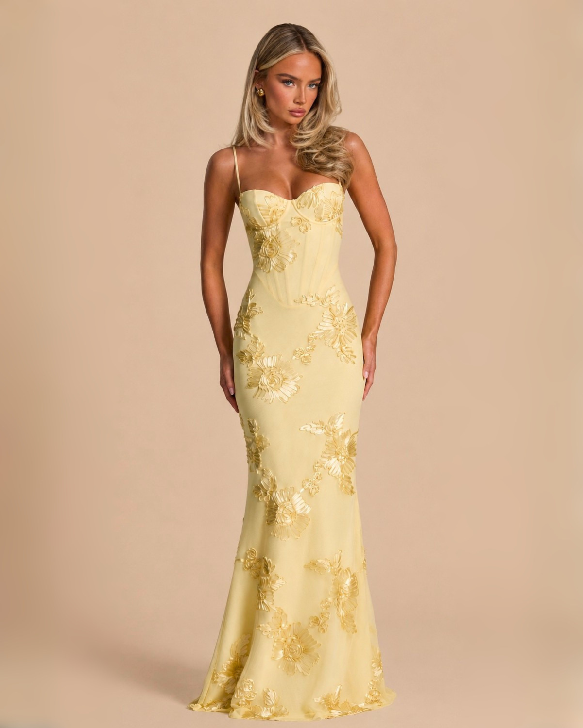 The Juliet Floral Maxi Dress - Yellow