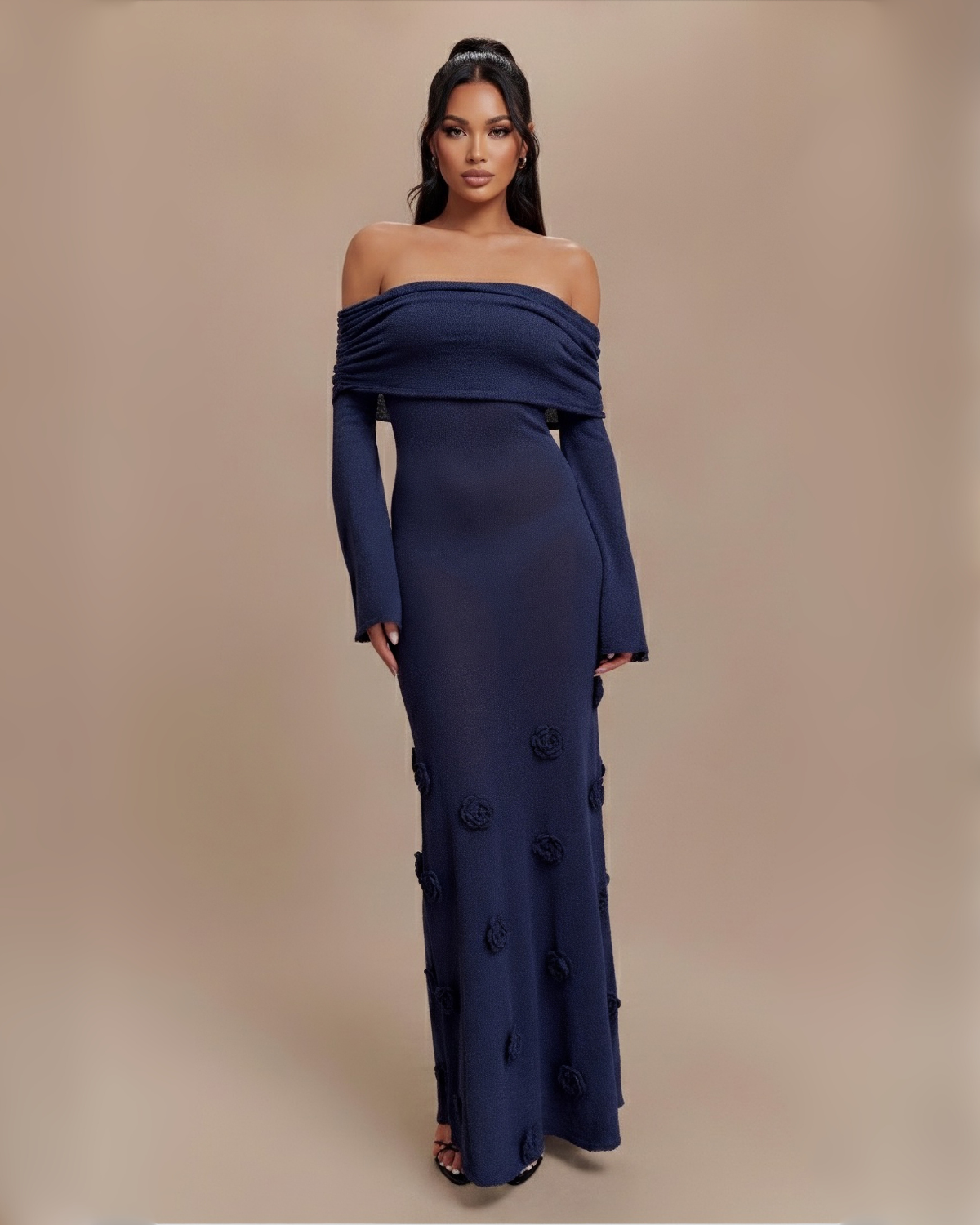 The Solaine Maxi Dress - Navy Blue