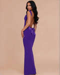 The Noèmie Bow Maxi Dress - Purple