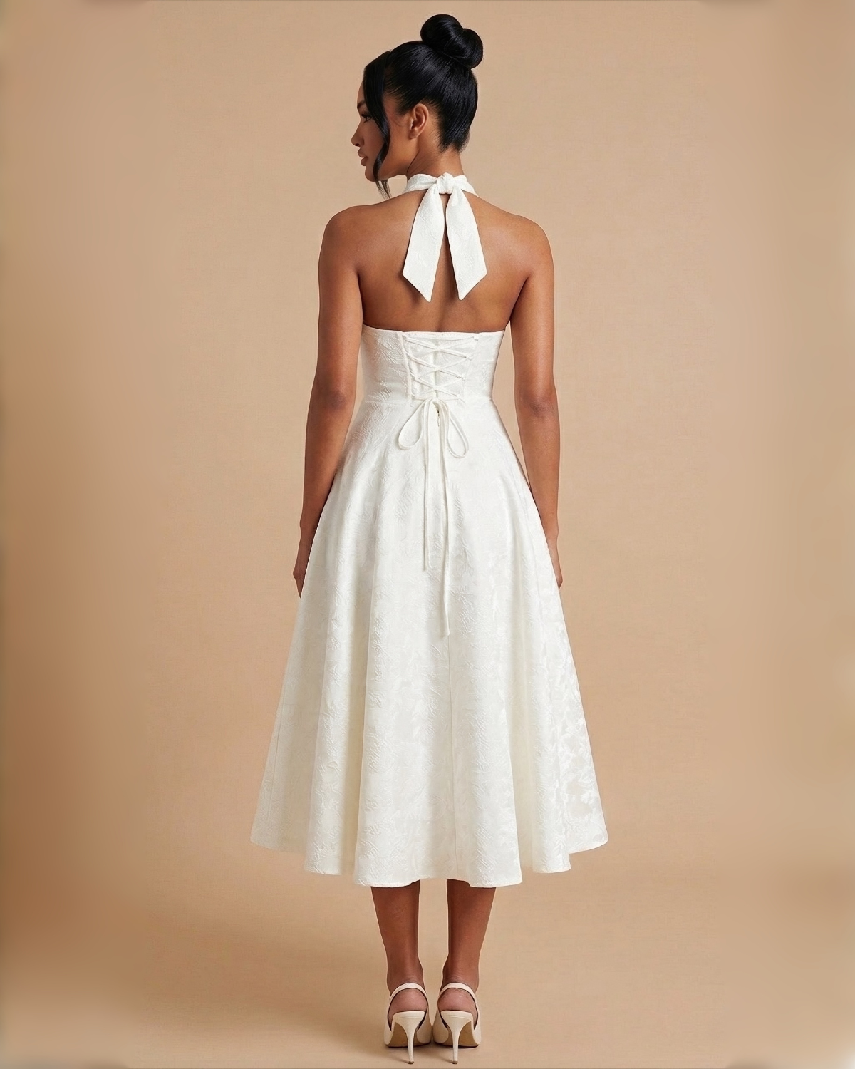 The Evelyn Midi Dress - White
