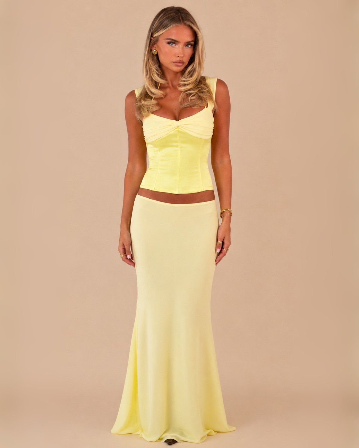 The Livvy Maxi Skirt Set - Yellow