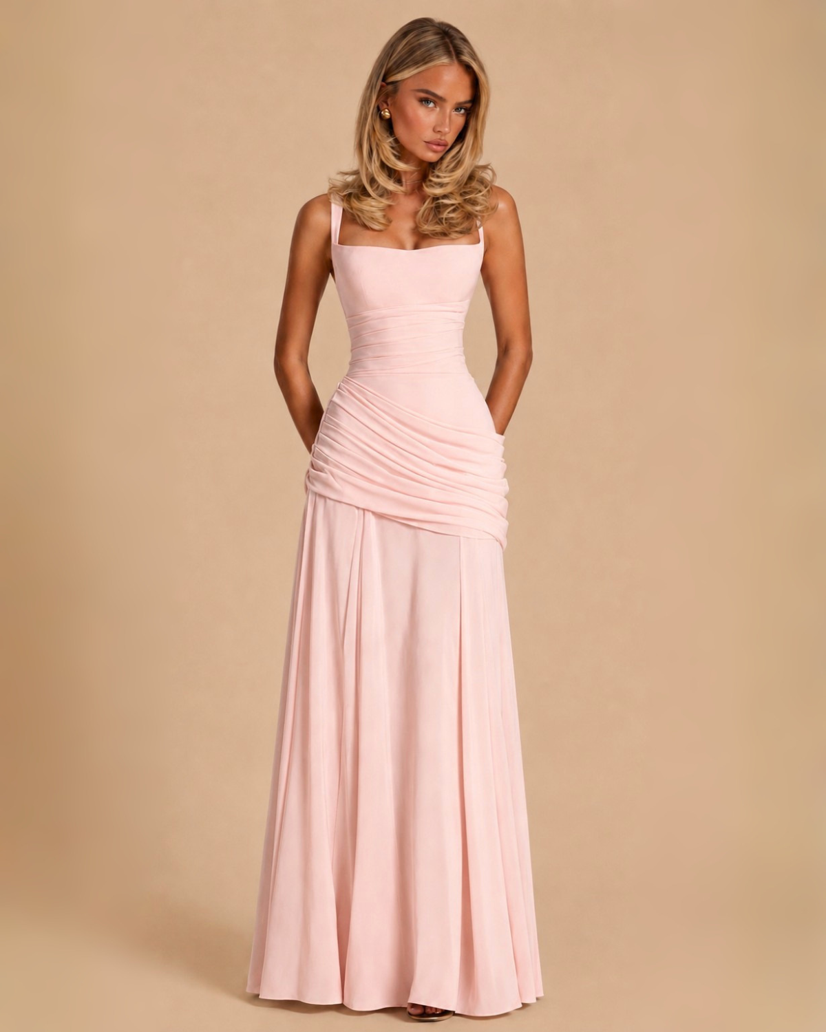 The Asha Maxi Dress - Baby Pink