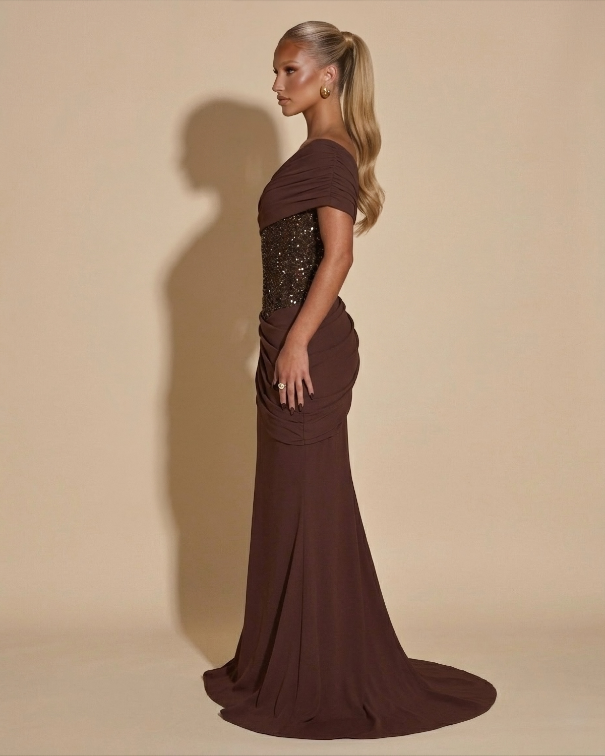 The Catherine Maxi Dress - Brown