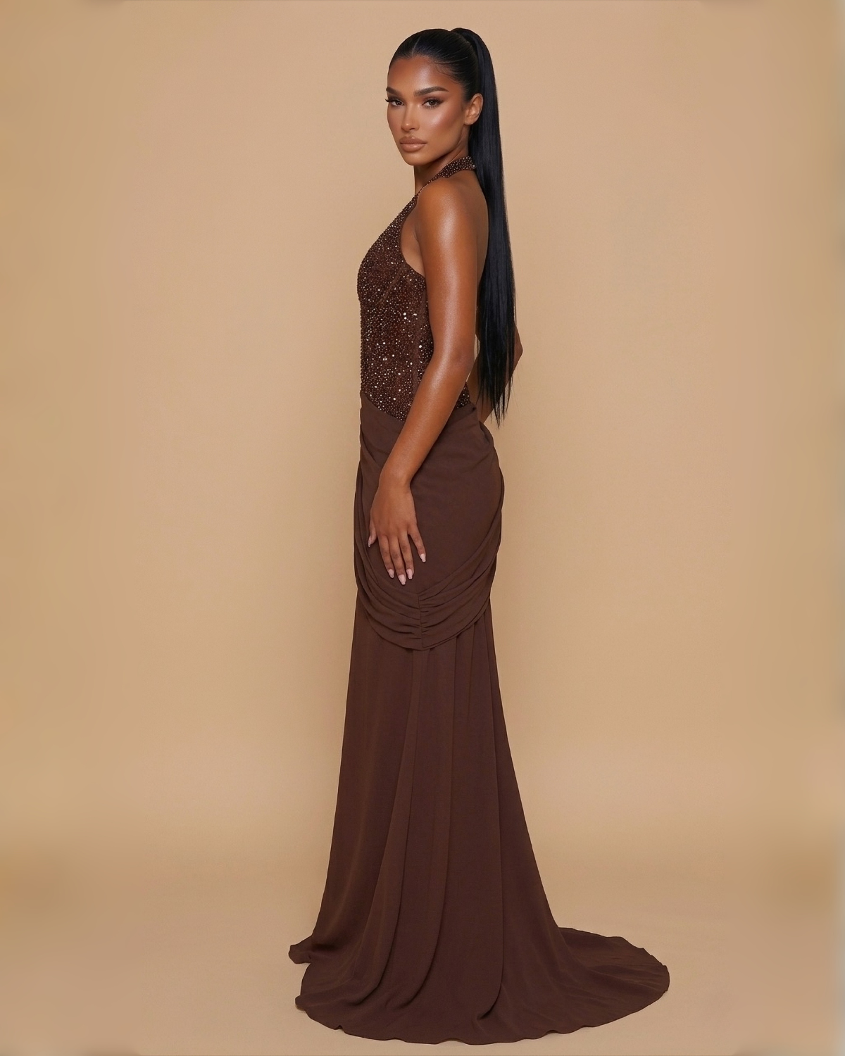 The Icelynn Maxi Dress - Brown