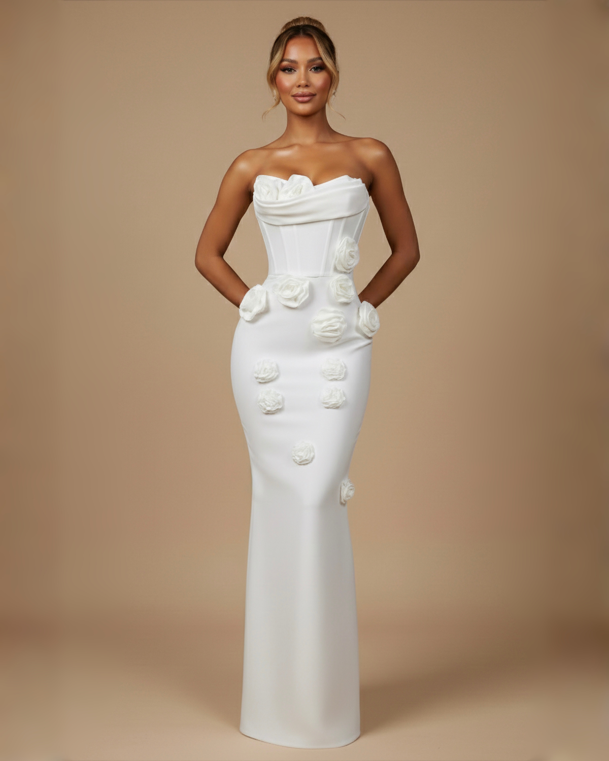 The Francis Floral Maxi Dress - White