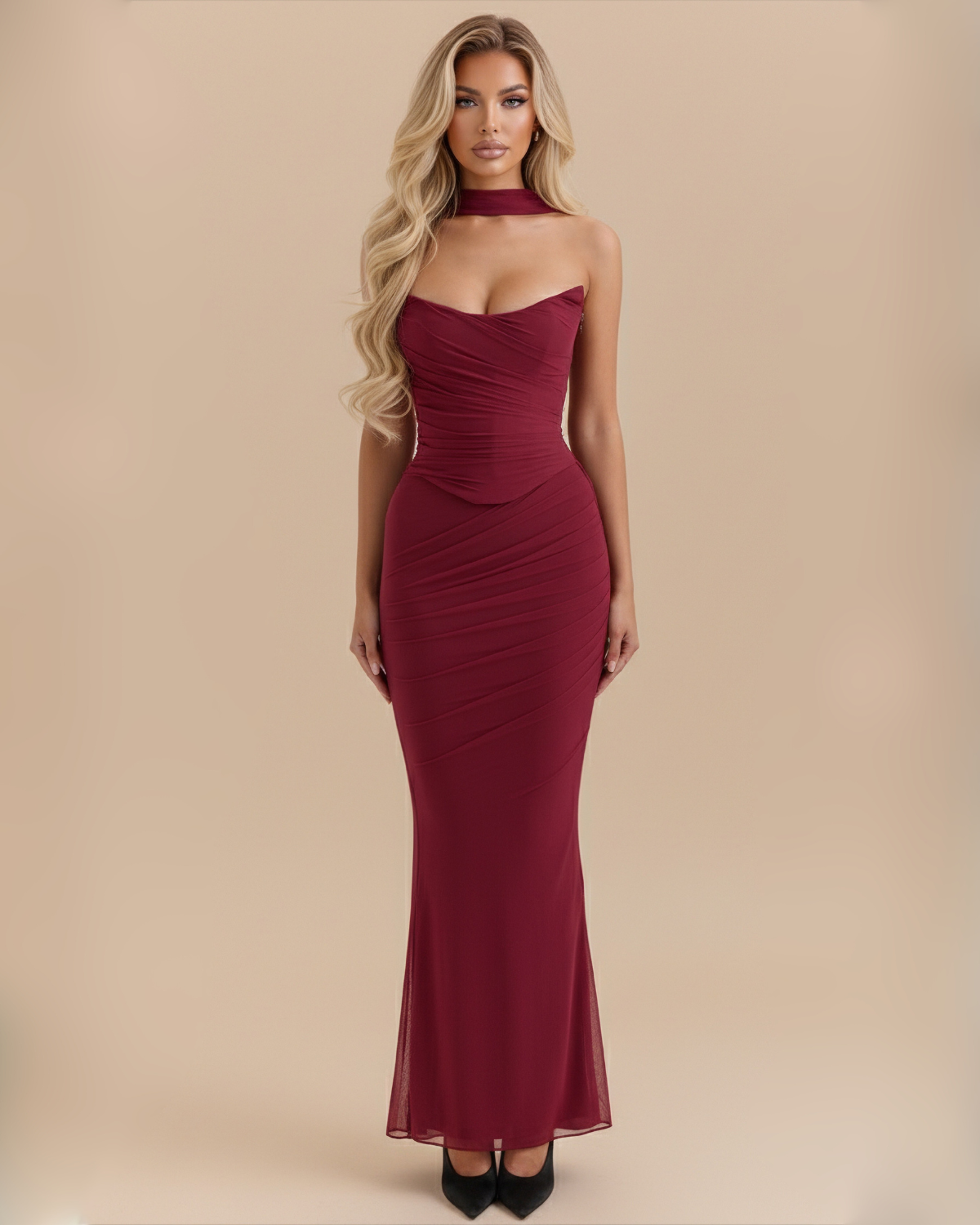 The Leilani Skirt Set - Wine Red