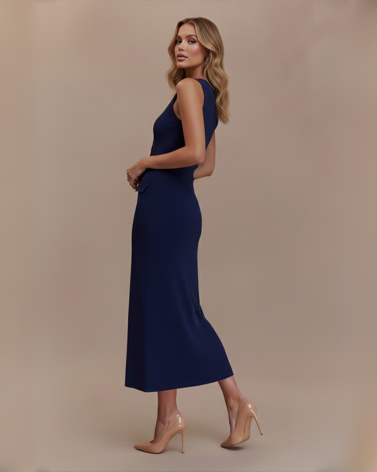 The Odele Maxi Dress - Navy Blue