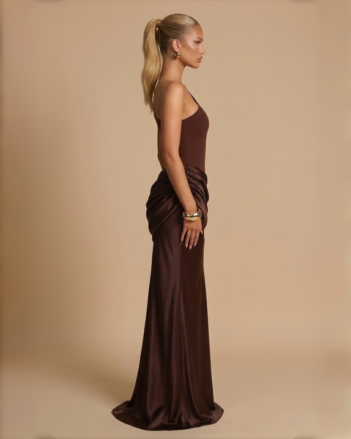 The Samira Maxi Dress - Brown