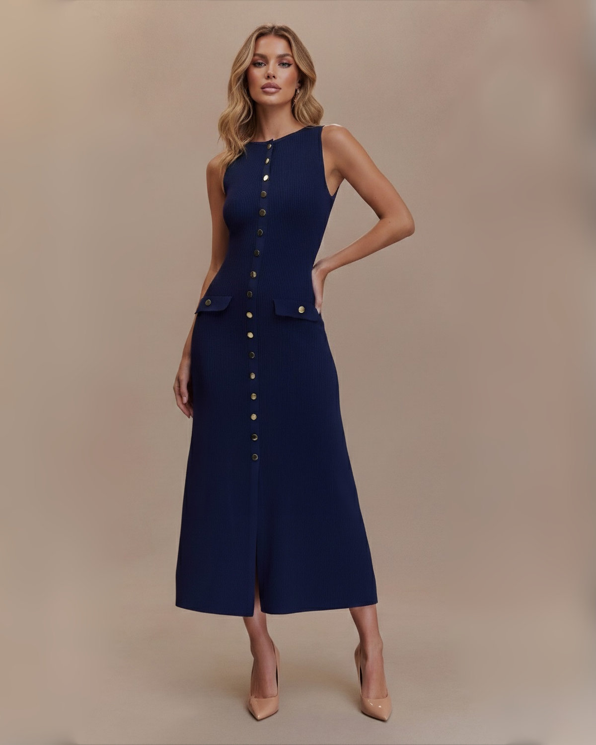 The Odele Maxi Dress - Navy Blue