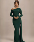 The Mona Long Sleeve Maxi Dress - Emerald Green