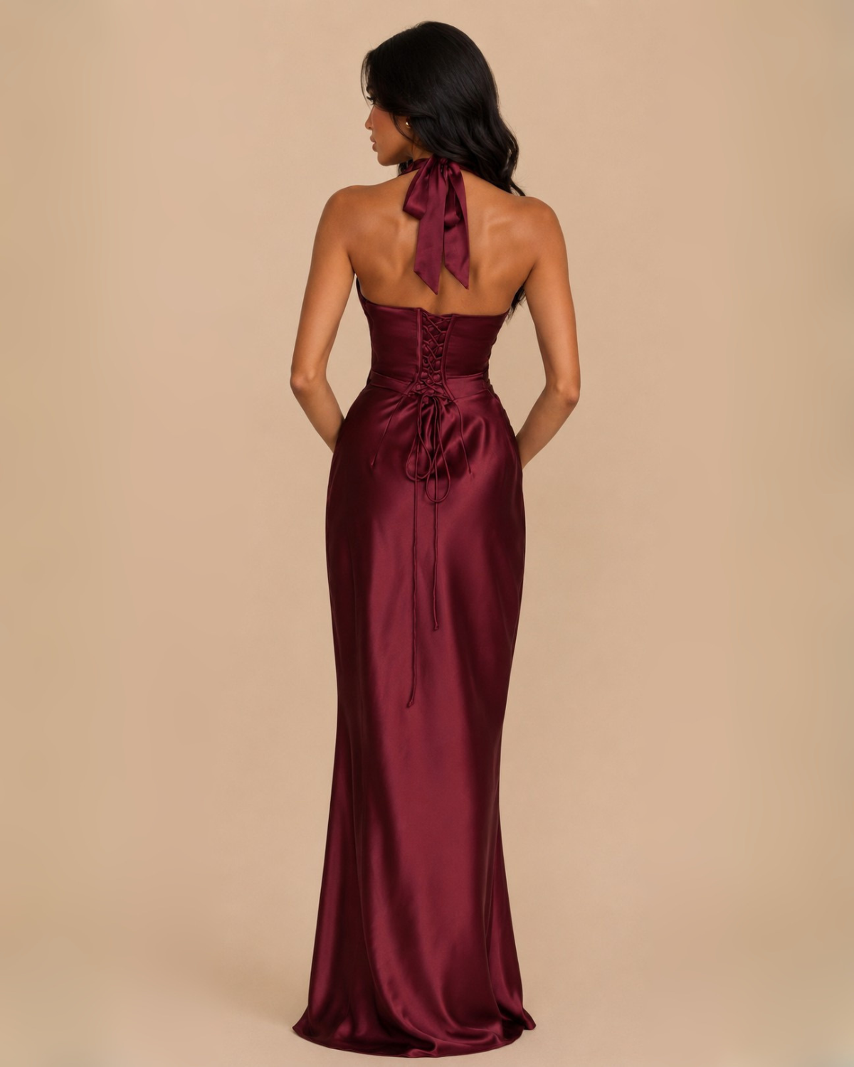 The Mabella Maxi Dress - Wine Red