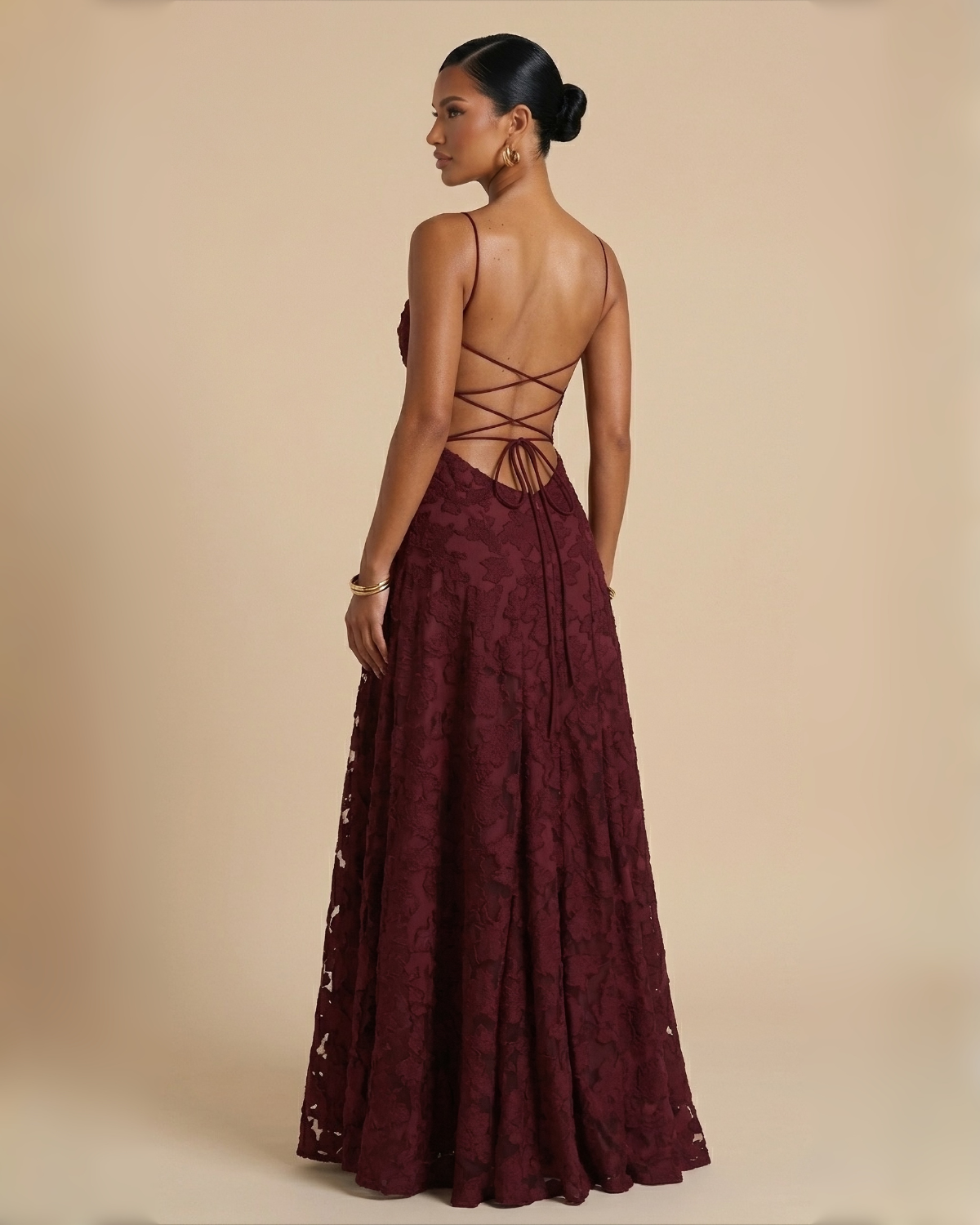 The Lola Maxi Dress - Wine Red