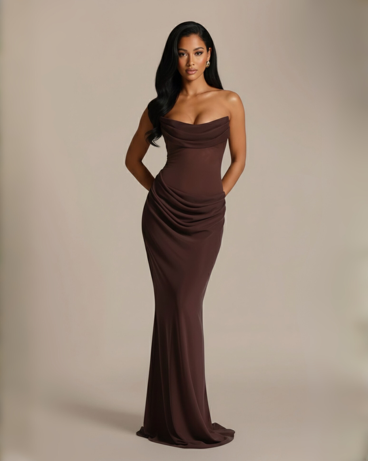 The Jessamine Maxi Dress - Brown