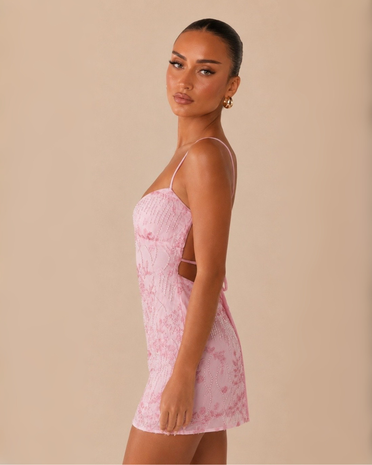 The Kaia Mini Dress - Baby Pink