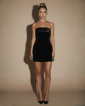 The Ariana Suede Mini Dress - Black