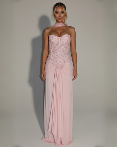 The Arabella Maxi Dress - Baby Pink