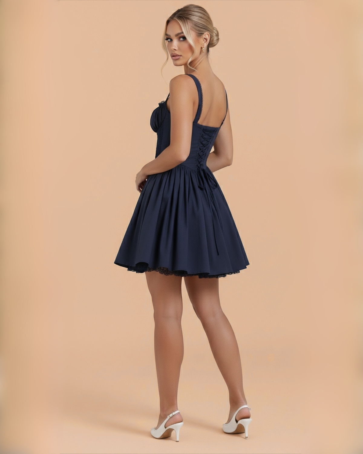 The Jolene Mini Dress - Navy Blue