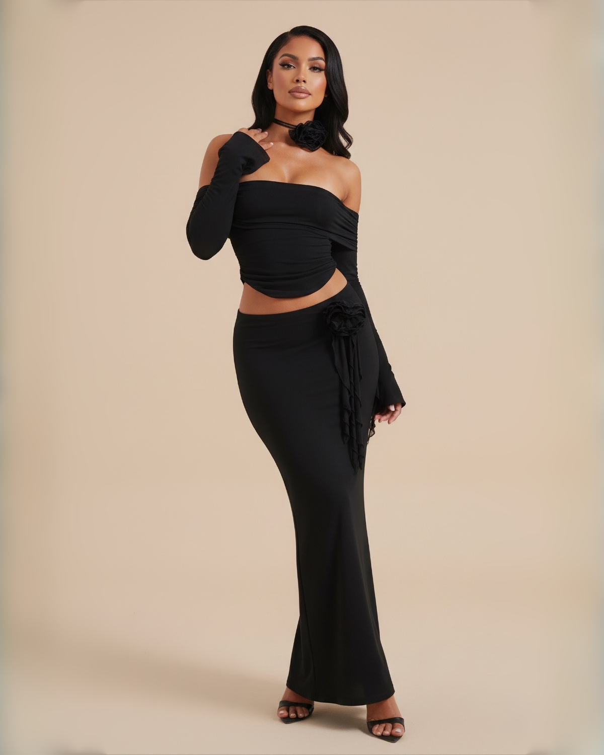 The Barbara Skirt Set - Black