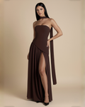 The Elisabeth Corset Maxi Dress - Brown