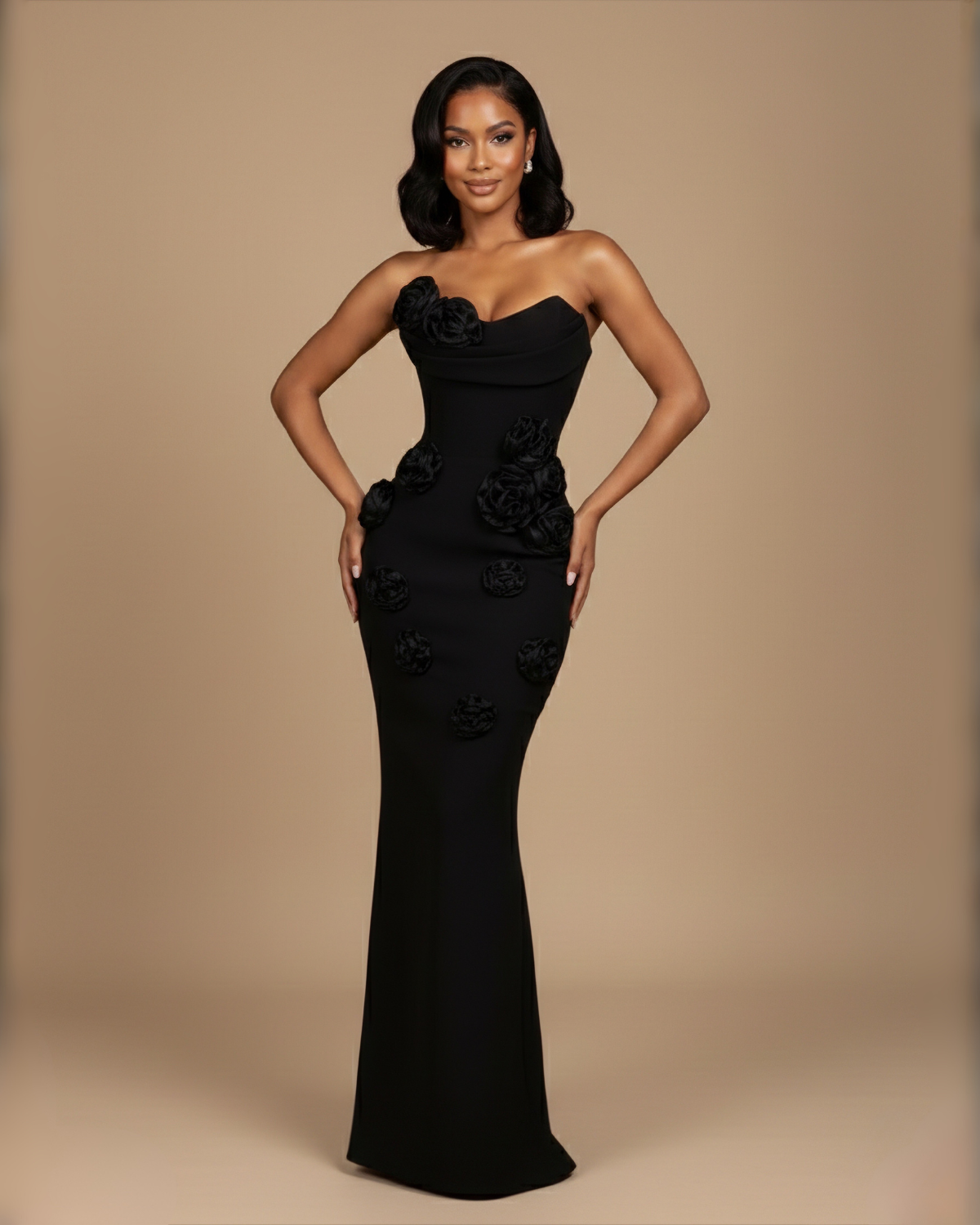 The Francis Floral Maxi Dress - Black