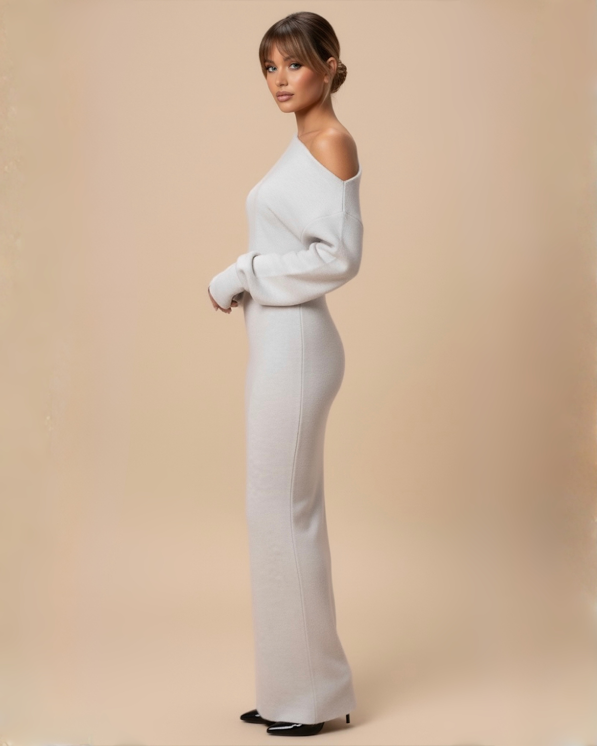 The Haven Knit Maxi Dress - Light Grey