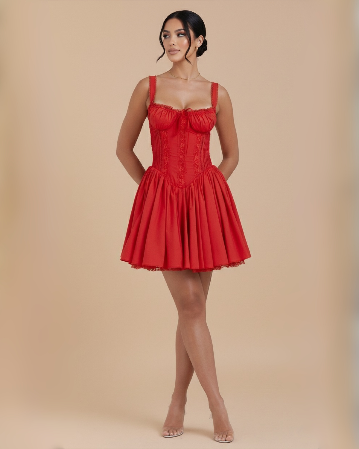 The Jolene Mini Dress - Red